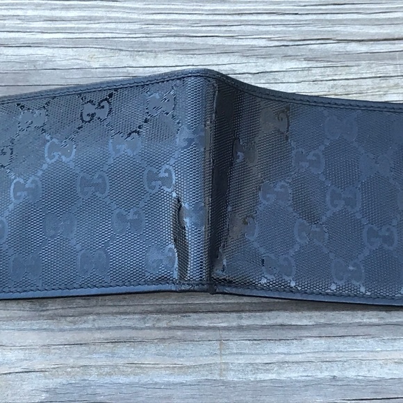 Gucci Men Wallet Authentic Black Bi fold Card Hold - Picture 2 of 8